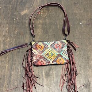 Bohemian Fringe Crossbody Bag - Multicolor